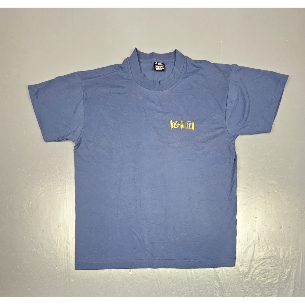 Vintage Nashville Tennessee T-Shirt Mens‎ Large Blue Single Stitch Screen Stars